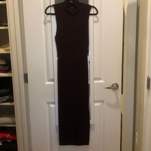 Theory knit midi length with high collar detail